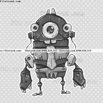File in trần hinh anh robot steampunk 1555 (bản gốc) 5D