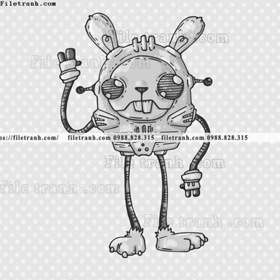 File gốc hinh anh robot steampunk 1557 (in mica) trang trí