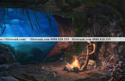 File gốc hinh anh va tranh ve goc cua tro choi 278 (in lụa) tranh phong thủy