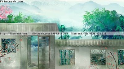 File gốc hinh minh hoa phong canh Trung Quoc toa nha 538 (in lụa) cao cấp