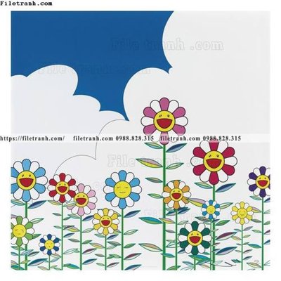 Hình ảnh file gốc hoa mat troi hoat hinh 512 cho in UV