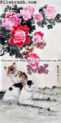 Ảnh gốc file in lụa hoa mau don ve tay 111 chi tiết