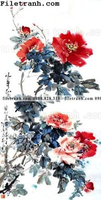 File tranh in tráng gương hoa mau don ve tay 121 (siêu nét)