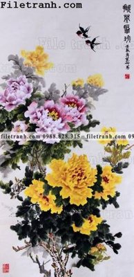 File in mica hoa mau don ve tay 126 (bản gốc) làm vách ngăn