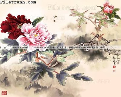 File tranh hoa mau don ve tay 189 (gốc) chủ đề trừu tượng