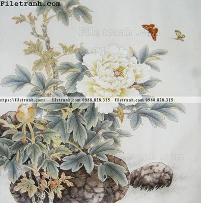 Hình ảnh file gốc hoa mau don ve tay 236 (chất lượng cao)