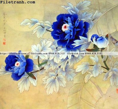 File ảnh hoa mau don ve tay 252 (gốc) cho trang trí nhà hàng