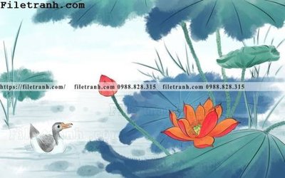 File in lụa hoa sen mau nuoc 109 (hoa văn) hoa sen mau nuoc 109