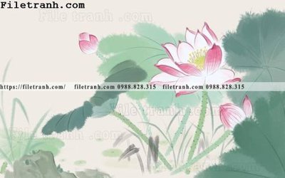 File gốc hoa sen mau nuoc 118 (PNG) nền trong suốt