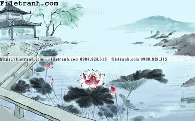 File PSD hoa sen mau nuoc 123 (bản gốc) cho nhà in