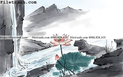 File tranh hoa sen mau nuoc 134 (gốc) chủ đề trừu tượng