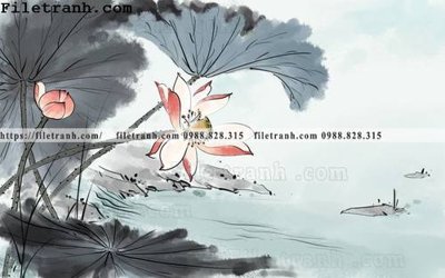 File PSD hoa sen mau nuoc 137 (bản gốc) đã tách nền