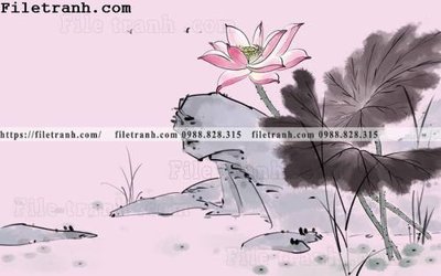 File gốc hoa sen mau nuoc 140 (trang trí) phòng ngủ