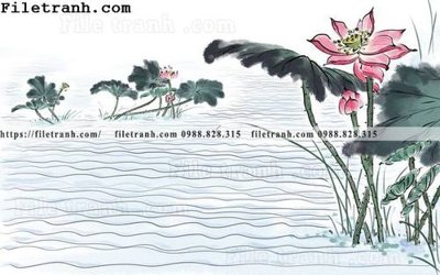 File in mica hoa sen mau nuoc 144 (bản gốc) sắc sảo