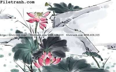 File tranh hoa sen mau nuoc 145 (ảnh gốc) độ nét vượt trội