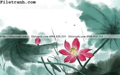 File in trần hoa sen mau nuoc 147 (file gốc) hoa văn 3D