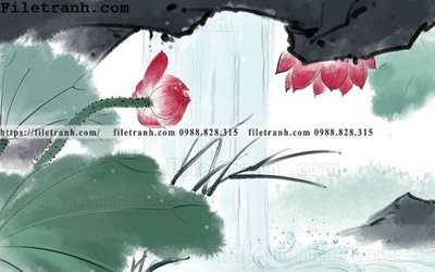 File ảnh hoa sen mau nuoc 152 (gốc) cho trang trí nhà hàng