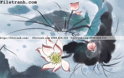 File tranh quảng cáo hoa sen mau nuoc 157 (download file gốc)