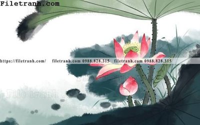 File gốc hoa sen mau nuoc 167 cho in ấn và thiết kế