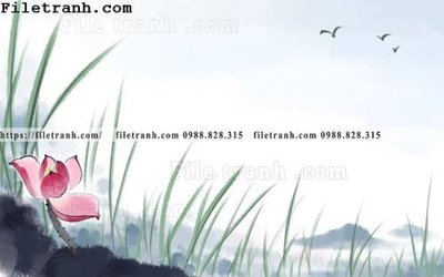Tải file hoa sen mau nuoc 170 (ảnh gốc) in tranh kính