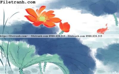 Download file gốc hoa sen mau nuoc 182 (in lụa) nghệ thuật