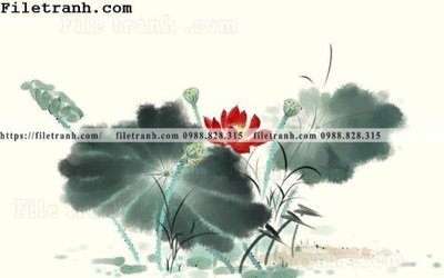 File tranh in mica hoa sen mau nuoc 187 (độ phân giải cao)