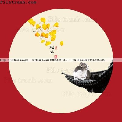 File gốc hoa va chim xu huong quoc gia tron 115 (in lụa) trang trí tường