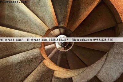 Download file gốc kien truc cau thang xoan oc 372 (in lụa) tranh 3D