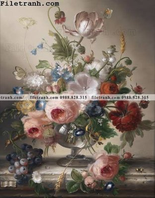 File gốc loat tranh tinh vat hoa 152 (in lụa) trang trí tường