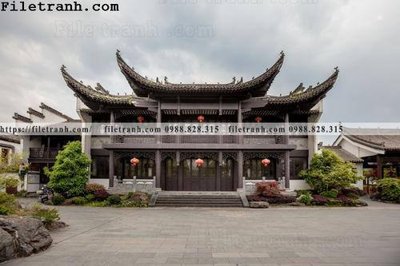 File tranh mai hien cua toa nha co 203 (bản gốc) in lụa 5D