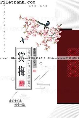 File tranh muc ap phich phong cach trung quoc 227 (bản gốc) in lụa 3D