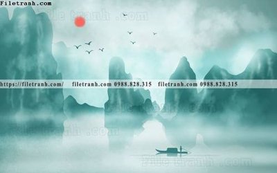 Tải file phong cach phong canh muc trung quoc 259 (gốc) in tranh tráng gương