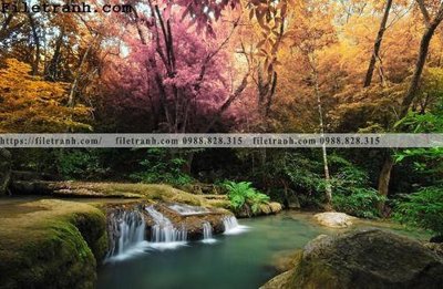 File tranh phong canh cay rung ngang 248 (bản gốc) in lụa 3D