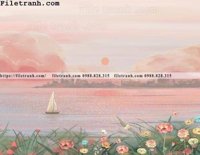 File tranh phong canh nho tuoi mat ve tay112 (ảnh gốc) in trần xuyên sáng