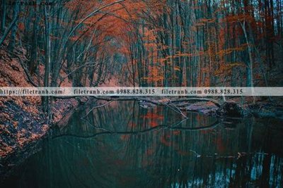 File gốc phong canh rung cay mua thu 601 (in tráng gương) sang trọng