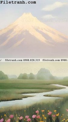 File tranh phong canh tranh son dau ve tay 105 (bản gốc) in lụa 3D