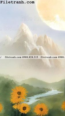 File in lụa phong canh tranh son dau ve tay 106 (hoa văn) phong canh tranh son dau ve tay 106