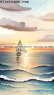 File gốc phong canh tranh son dau ve tay 125 (in lụa) trang trí tường