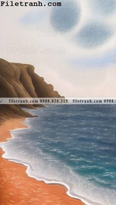 File tranh gốc in trần nhà phong canh tranh son dau ve tay 135 3D