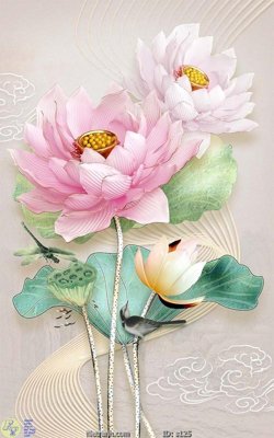 File PSD Tranh cửu ngư quần hội sen cá S125 (gốc) tách lớp chi tiết