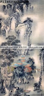 File tranh thuy mac trung quoc dep 104 (bản gốc) treo quán cafe