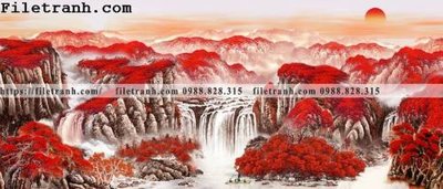 File tranh thuy mac trung quoc mau do 120 (bản gốc) in canvas