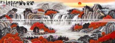 File tranh thuy mac trung quoc mau do 123 (ảnh gốc) cho in ấn kỹ thuật số