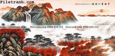 File tranh thuy mac trung quoc mau do 131 (ảnh gốc) sắc nét hoàn hảo