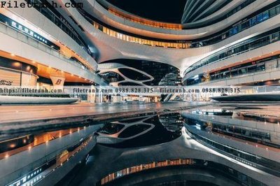 File gốc toa nha hinh hoc ngang 117 (in lụa) tranh mã đáo