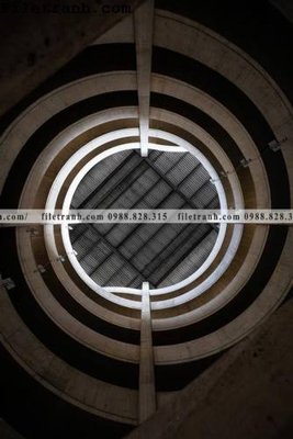 File tranh toa nha hinh hoc thang dung 160 (bản gốc) in lụa dán tường