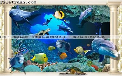 Hình ảnh file gốc tranh 3D the gioi duoi nuoc dai duong 112 cho in UV