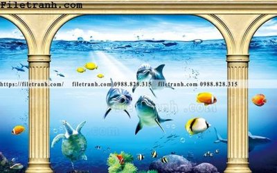 File ảnh tranh 3D the gioi duoi nuoc dai duong 136 (gốc) in Hiflex