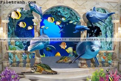 File PSD tranh 3D the gioi duoi nuoc dai duong 141 (nguyên bản) cho thiết kế