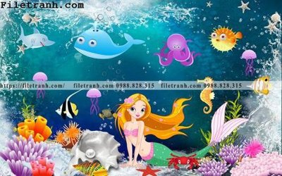 File in trần tranh 3D the gioi duoi nuoc dai duong 172 (bản gốc) trời sao